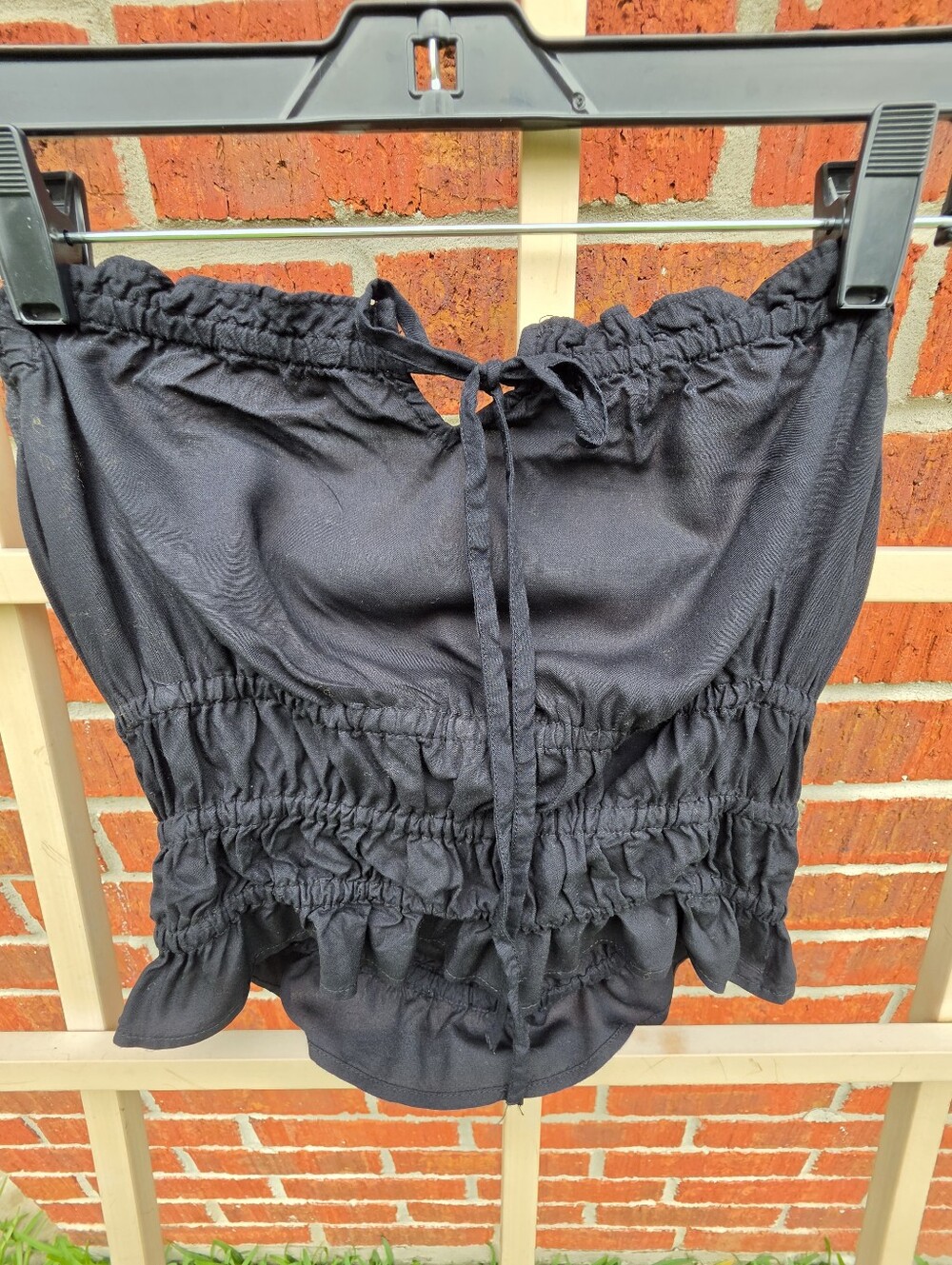BP black ruched crop top SZ XS